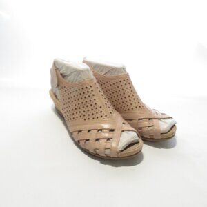 Earth Leather Perforated Wedge Sandals- Pisa Galli Dusty Pink 7 Med NIB